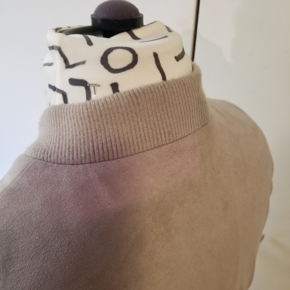 TopMan Mens Dull/Muted Pink faux Suede Bomber Jacket - Picture 8 of 11